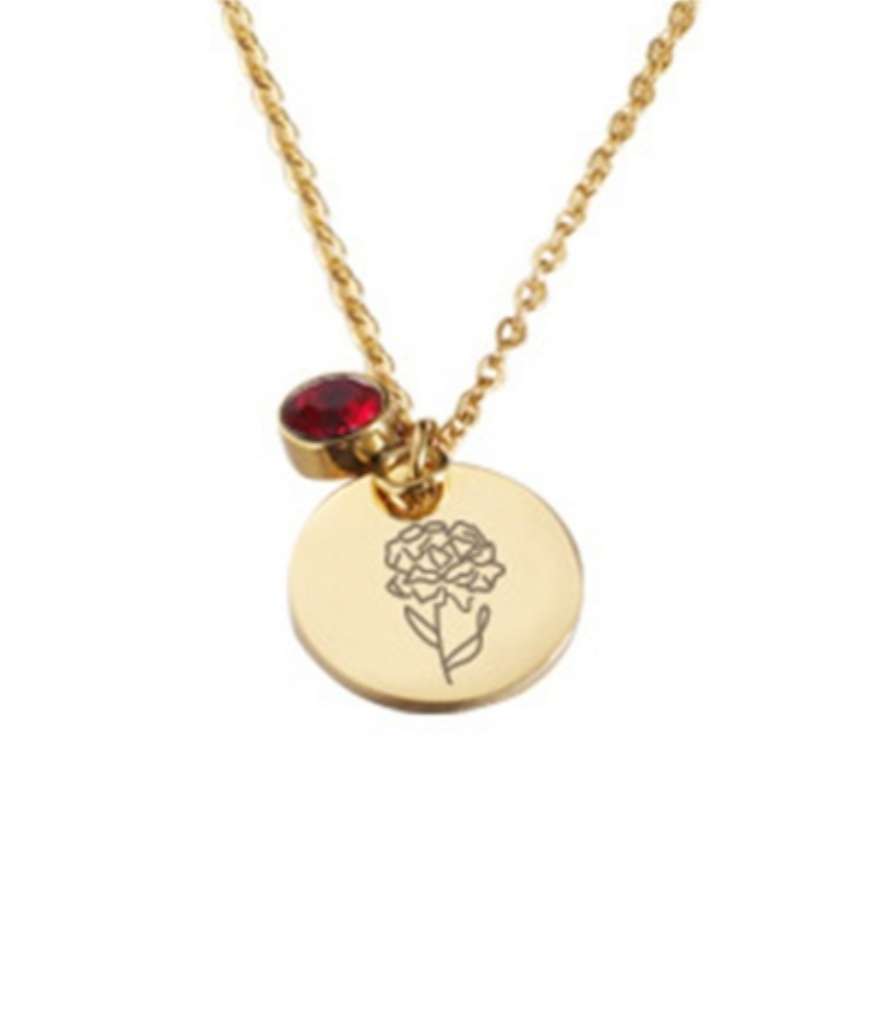 Kette Geburtsblume und Geburtsstein Geschenkidee