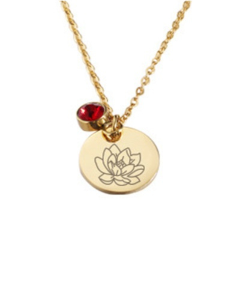 Kette Geburtsblume und Geburtsstein Geschenkidee