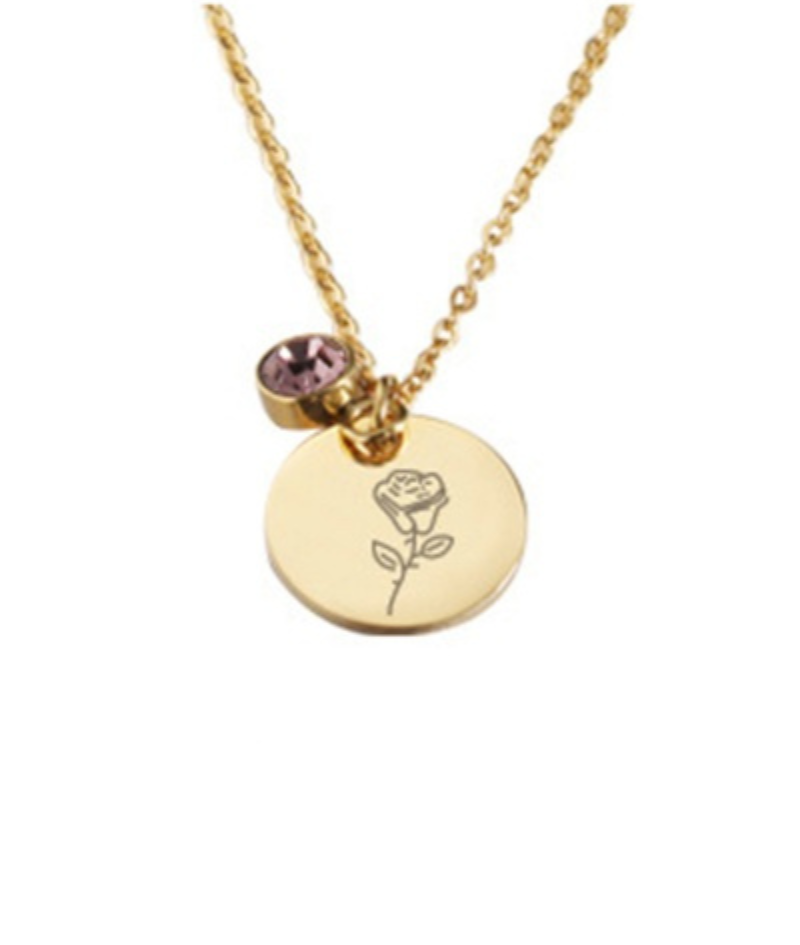 Kette Geburtsblume und Geburtsstein Geschenkidee