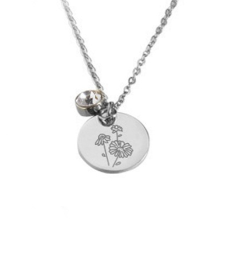Kette Geburtsblume und Geburtsstein Geschenkidee