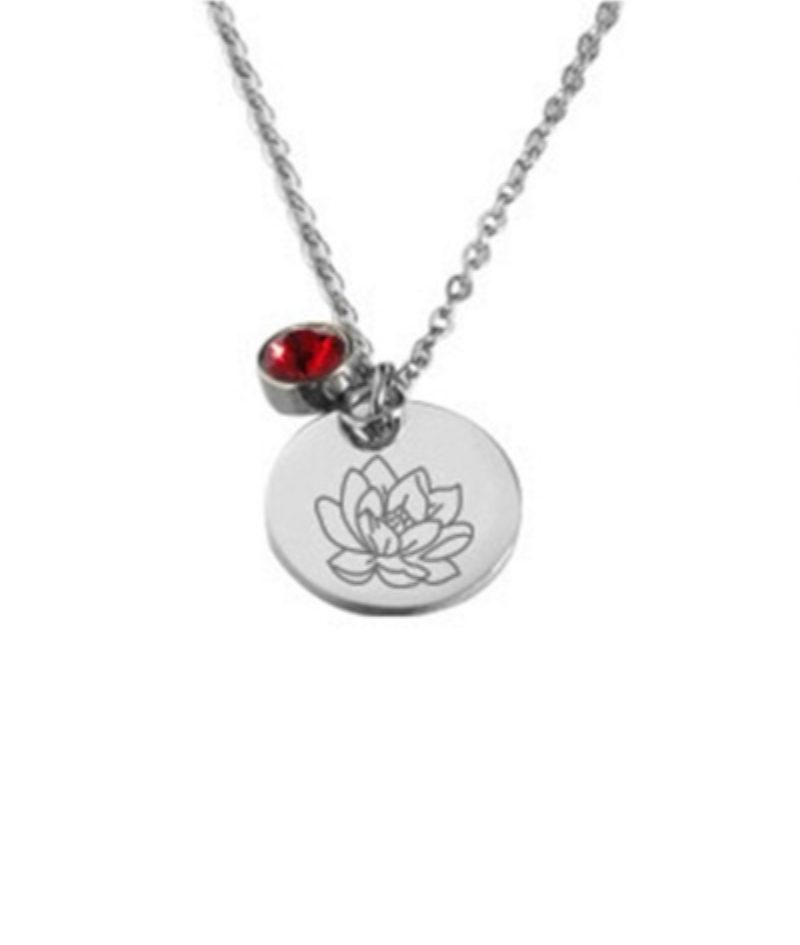 Kette Geburtsblume und Geburtsstein Geschenkidee