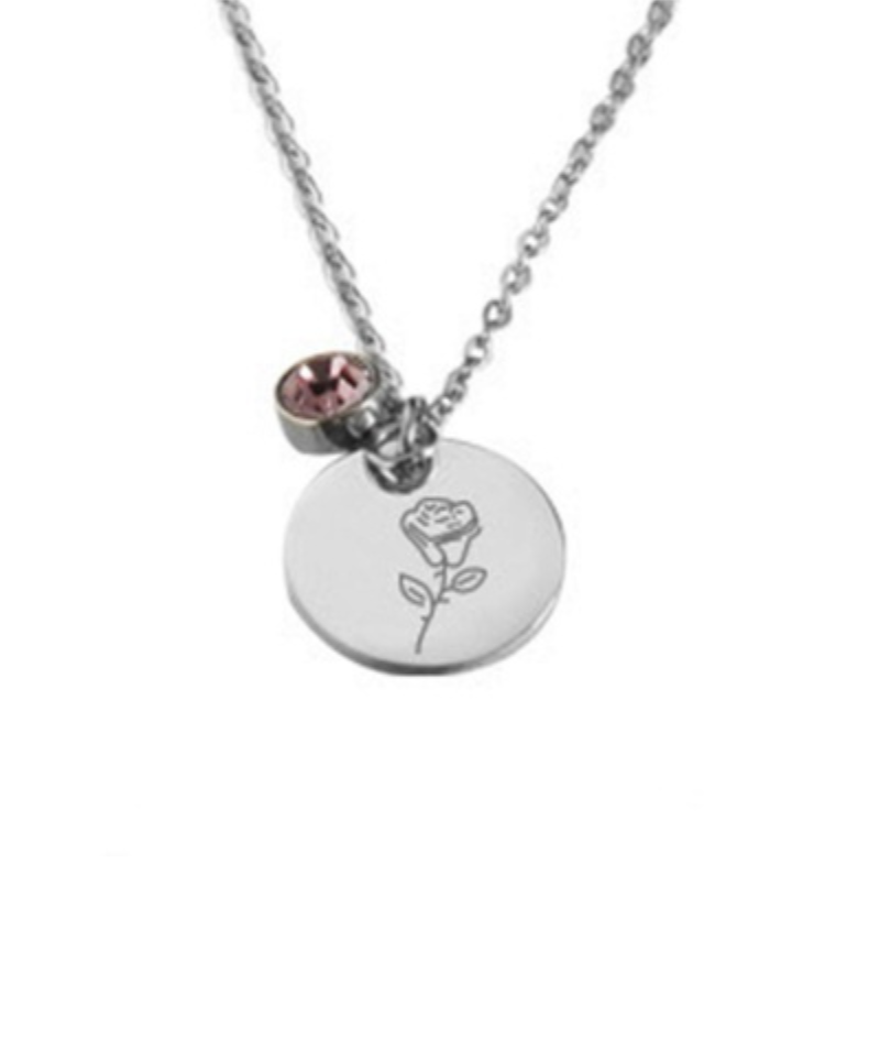 Kette Geburtsblume und Geburtsstein Geschenkidee