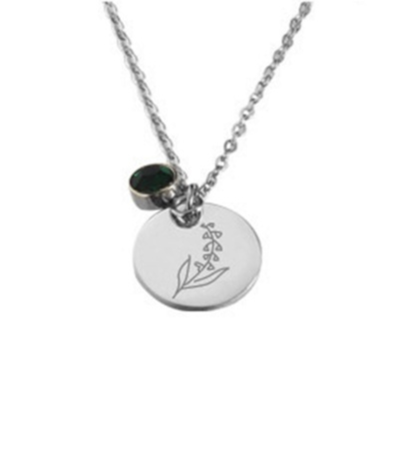 Kette Geburtsblume und Geburtsstein Geschenkidee
