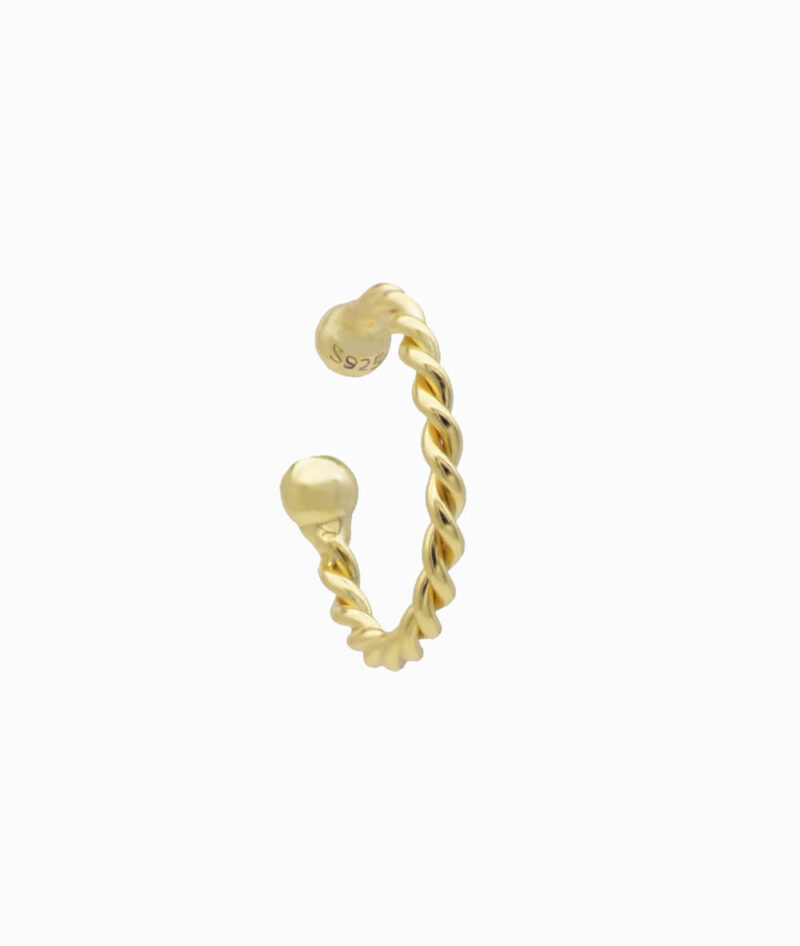 Ear cuff gold twisted 925er sterling silber verdreht hochwertig schmuck geschenkidee ohrklemme