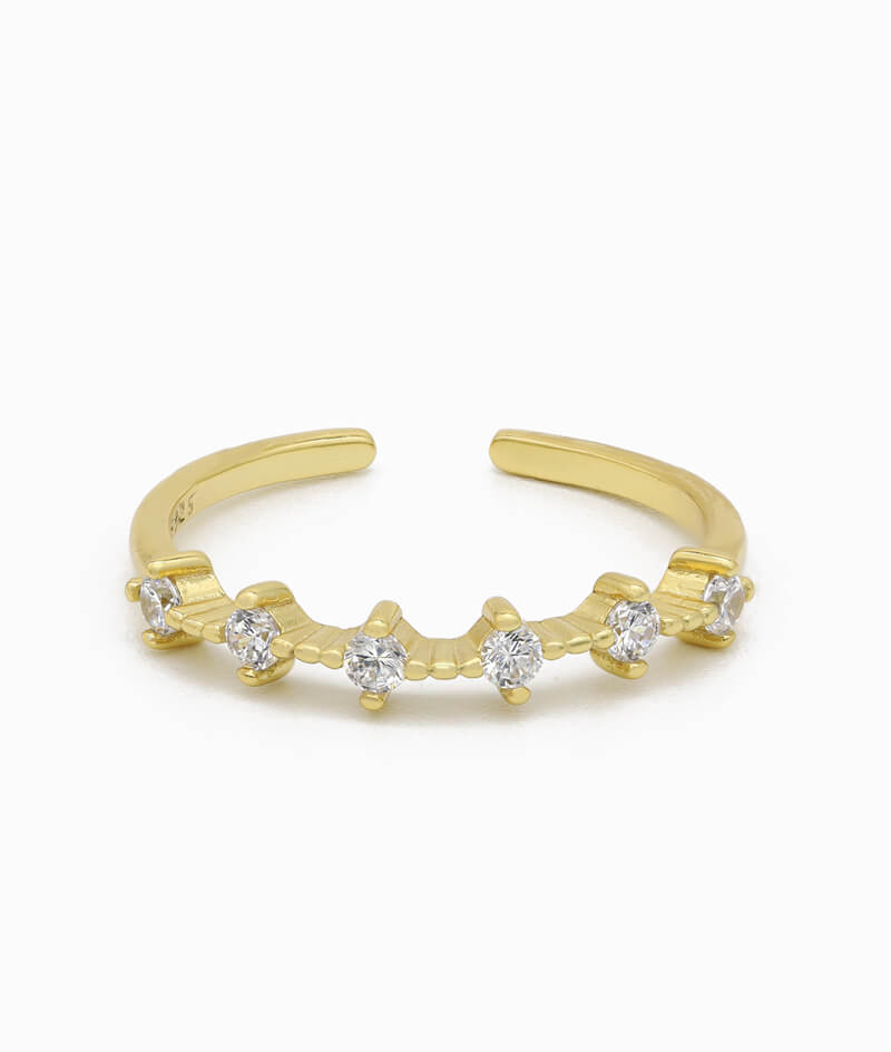 Ring 925er sterling silber größenverstellbar one size ring verstellbar gold zirkonia