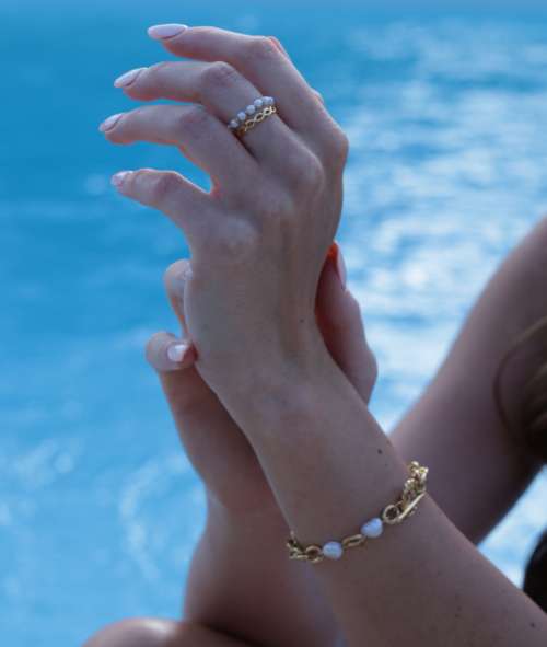 wasserfester schmuck gold silber geschenkidee freudnin frau perlen armband kette ringe
