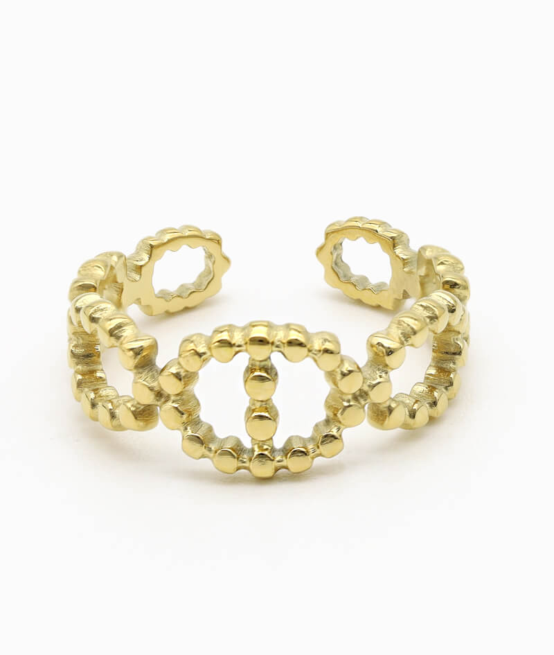 ring CD dots bandring vintage ring gold größenverstellbar vilou schmuck